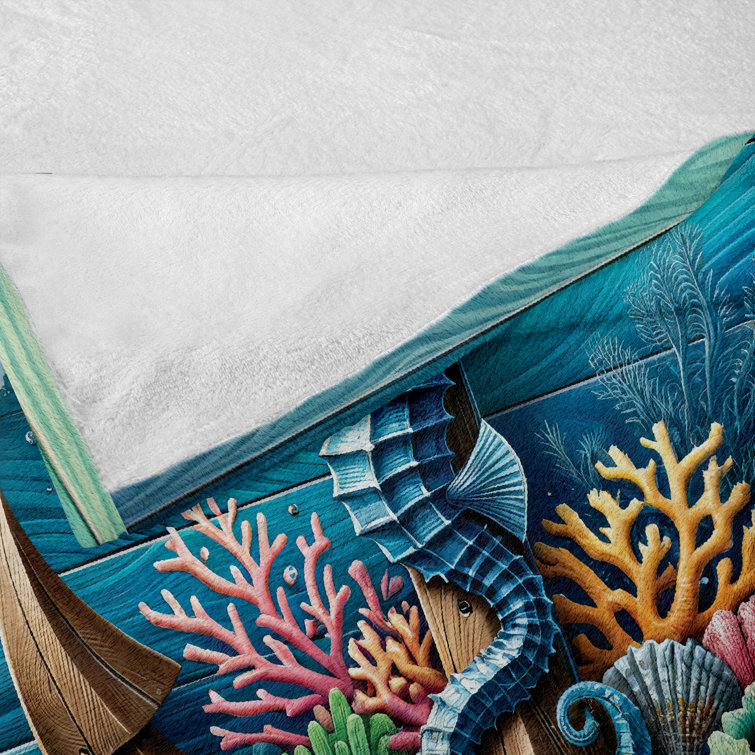 Sea blue throw discount blanket